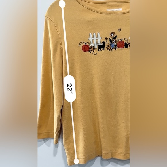 Christopher and Banks Fall Theme Top with Embroidered Details, Size M - Picture 8 of 10